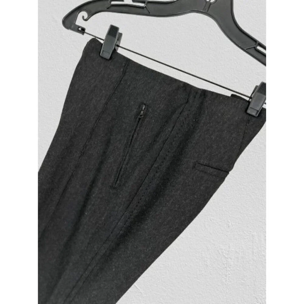 CAMBIO Pants Tapered Zipped Pockets Heather Gray Wool Blend Stretch Size 8